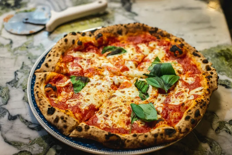 Pepperoni pizza fresh from the oven